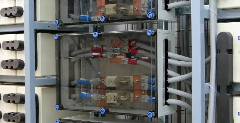 Battery cabinet with automatic fire suppression tube system for UPS and thermal runaway protection