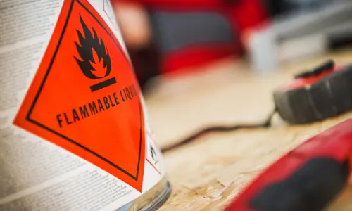 flammable liquid fire hazard class B fire requiring fire fighting equipment like foam extinguisher