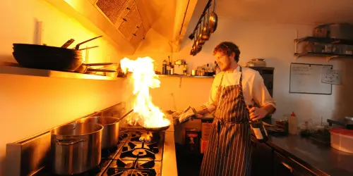 kitchen fire accident gas stove flames Speciality Geochem fire extinguisher ball for home kitchen safety India