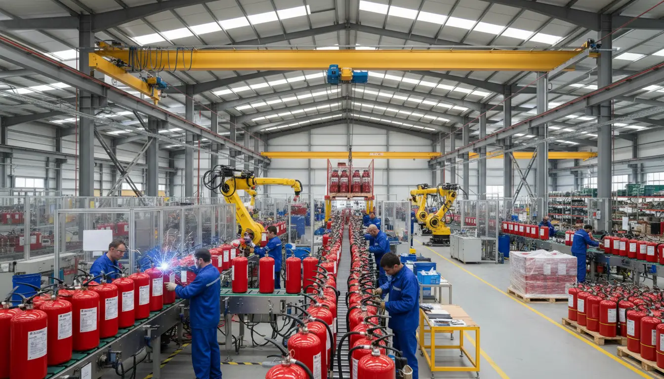 Fire extinguisher manufacturer in India factory production line by trusted fire extinguisher manufacturer