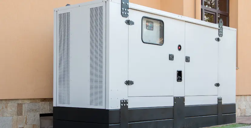 Generator room protected with automatic fire suppression tube system for electrical fire safety