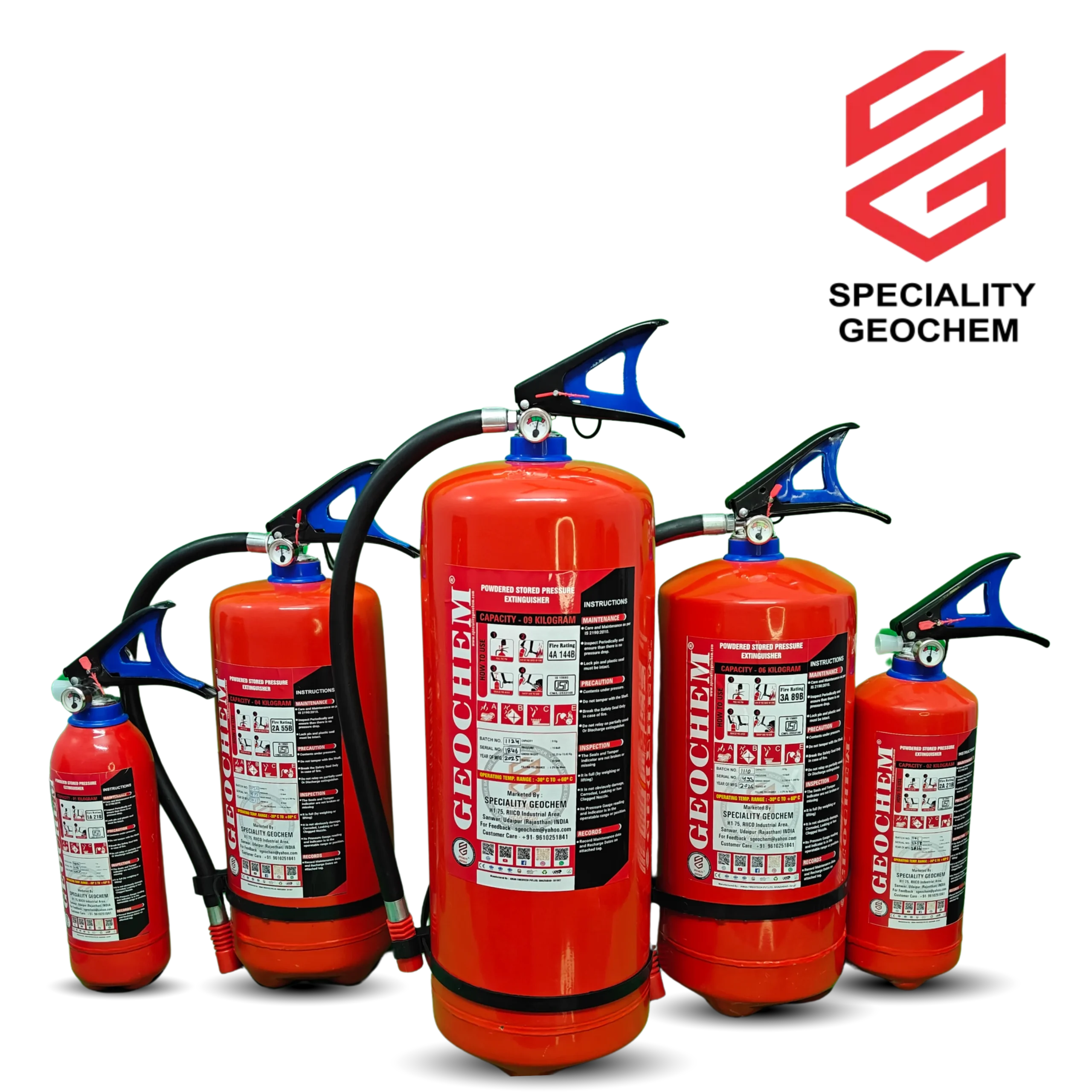abc powder fire extinguisher manufacturer India 1 kg 2 kg 4 kg 6 kg 9 kg BIS certified abc dry chemical fire extinguisher Speciality Geochem Udaipur Rajasthan fire safety equipment manufacturer