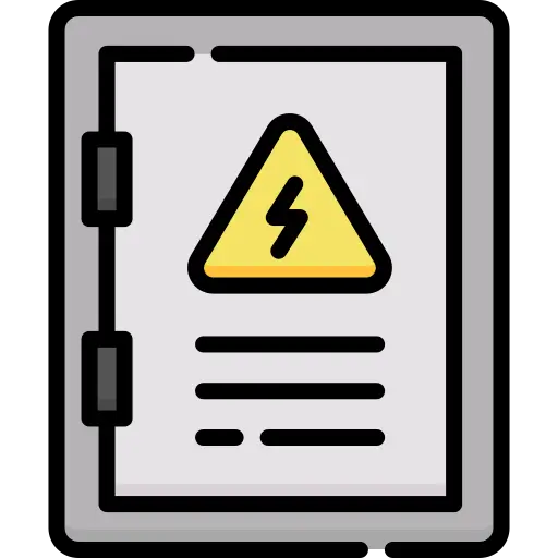 Electrical switchgear rooms icon for CO2 fire extinguisher use on panels and Class C electrical fire risks