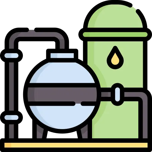 Oil and gas facilities icon for CO2 fire extinguisher manufacturer supplying Class B flammable liquid fire safety units