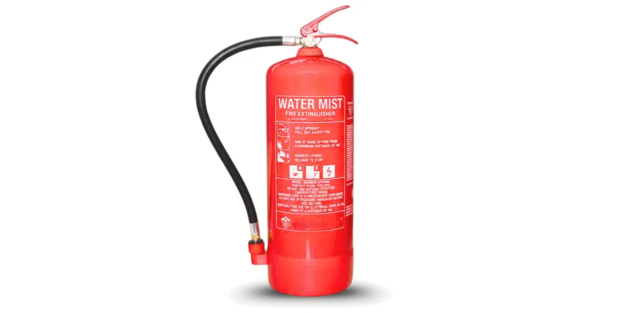 water fire extinguisher for home use designed for Class A fires like wood paper and furniture